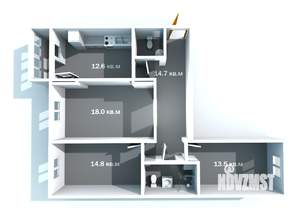 3-к квартира, вторичка, 81м2, 14/17 этаж
