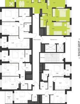 3-к квартира, строящийся дом, 75м2, 21/22 этаж