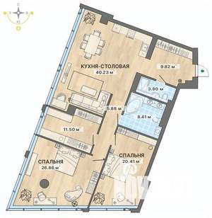 2-к квартира, строящийся дом, 127м2, 15/27 этаж
