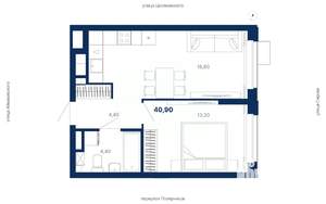 1-к квартира, вторичка, 41м2, 6/29 этаж