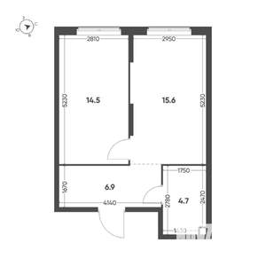 1-к квартира, вторичка, 42м2, 9/11 этаж