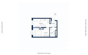 1-к квартира, вторичка, 38м2, 4/25 этаж