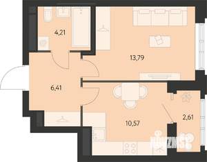 1-к квартира, вторичка, 36м2, 15/22 этаж