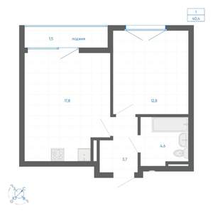 1-к квартира, вторичка, 40м2, 15/15 этаж