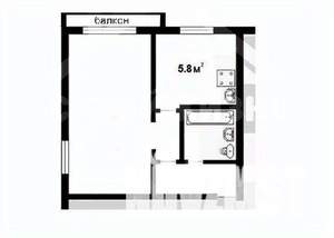 1-к квартира, вторичка, 30м2, 5/5 этаж