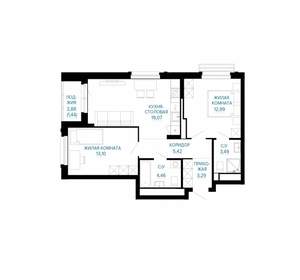 2-к квартира, вторичка, 63м2, 6/30 этаж