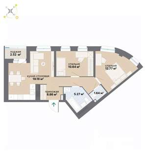 2-к квартира, вторичка, 61м2, 20/26 этаж