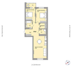 2-к квартира, вторичка, 78м2, 15/21 этаж