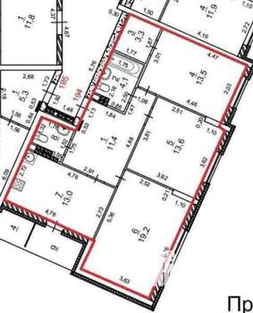 3-к квартира, вторичка, 80м2, 9/17 этаж