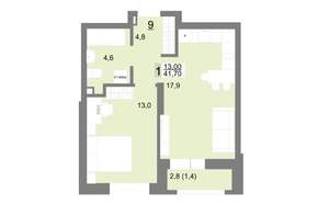 1-к квартира, вторичка, 42м2, 2/26 этаж