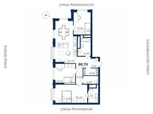 3-к квартира, вторичка, 97м2, 12/29 этаж