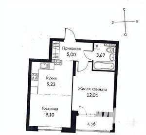 1-к квартира, вторичка, 40м2, 11/20 этаж