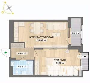 1-к квартира, вторичка, 52м2, 5/9 этаж