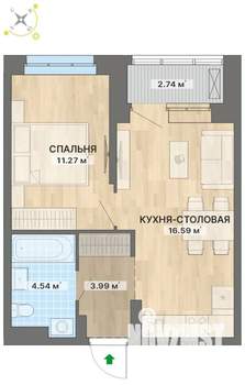 1-к квартира, вторичка, 39м2, 3/26 этаж