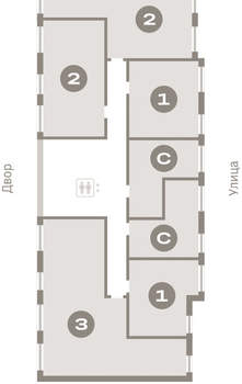 2-к квартира, вторичка, 65м2, 3/25 этаж