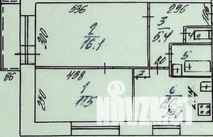 2-к квартира, вторичка, 45м2, 1/2 этаж
