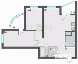 3-к квартира, вторичка, 77м2, 6/16 этаж