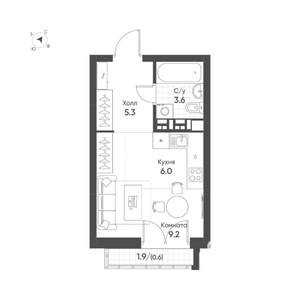 Студия квартира, вторичка, 25м2, 16/16 этаж