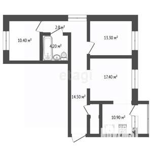 3-к квартира, вторичка, 73м2, 4/16 этаж