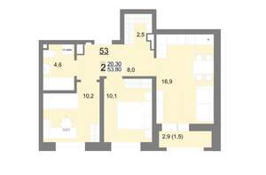 2-к квартира, вторичка, 54м2, 7/26 этаж
