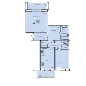 2-к квартира, строящийся дом, 71м2, 1/10 этаж