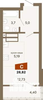 Студия квартира, строящийся дом, 29м2, 16/23 этаж