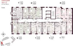 2-к квартира, вторичка, 65м2, 12/25 этаж