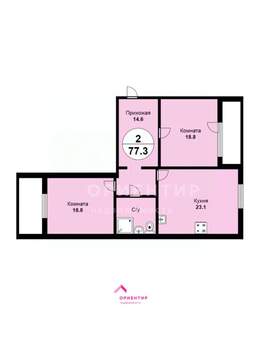 2-к квартира, вторичка, 77м2, 10/11 этаж