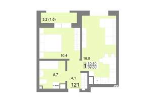 1-к квартира, вторичка, 40м2, 15/26 этаж