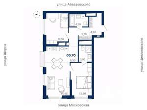 2-к квартира, вторичка, 67м2, 13/29 этаж
