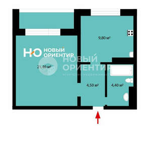 1-к квартира, вторичка, 40м2, 6/16 этаж