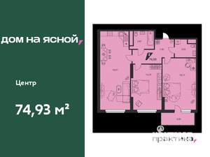 3-к квартира, вторичка, 75м2, 24/25 этаж
