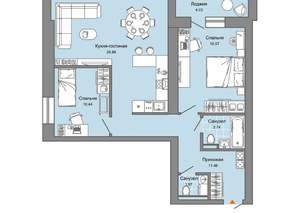 2-к квартира, вторичка, 75м2, 8/8 этаж