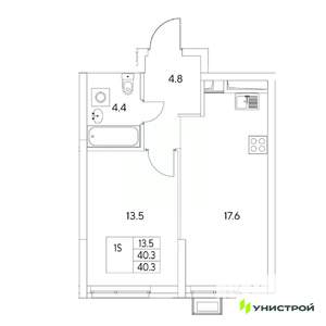 1-к квартира, вторичка, 40м2, 4/31 этаж