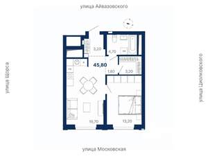 1-к квартира, вторичка, 46м2, 13/29 этаж