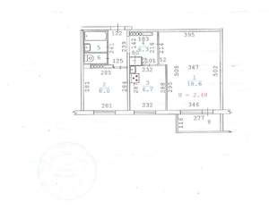 2-к квартира, вторичка, 43м2, 1/9 этаж