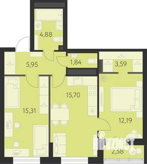 2-к квартира, вторичка, 61м2, 11/31 этаж