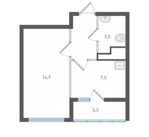 1-к квартира, вторичка, 32м2, 16/25 этаж