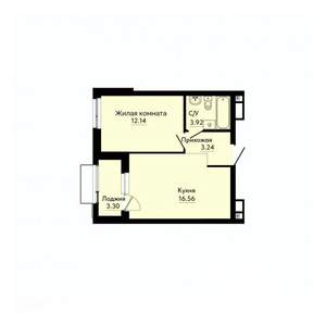 1-к квартира, строящийся дом, 38м2, 10/30 этаж