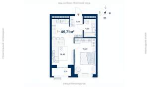 1-к квартира, вторичка, 47м2, 11/31 этаж
