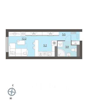 Студия квартира, вторичка, 25м2, 29/32 этаж