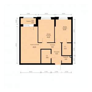 2-к квартира, строящийся дом, 68м2, 21/30 этаж
