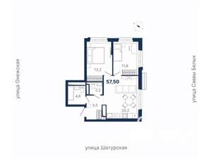 2-к квартира, вторичка, 58м2, 17/21 этаж