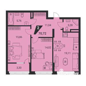 3-к квартира, вторичка, 70м2, 2/22 этаж