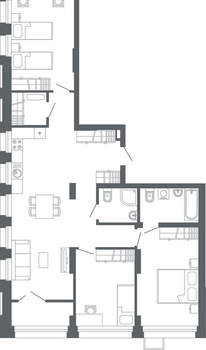 3-к квартира, вторичка, 102м2, 12/24 этаж