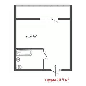 Студия квартира, вторичка, 21м2, 2/2 этаж