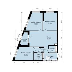 3-к квартира, вторичка, 76м2, 24/31 этаж