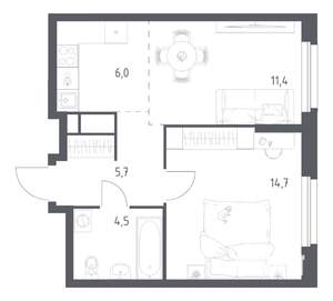 1-к квартира, вторичка, 42м2, 25/31 этаж
