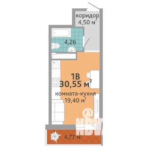 1-к квартира, вторичка, 31м2, 22/25 этаж