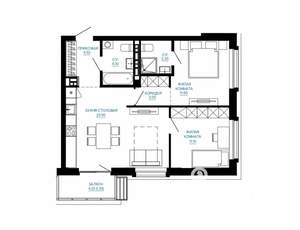 2-к квартира, строящийся дом, 62м2, 7/7 этаж